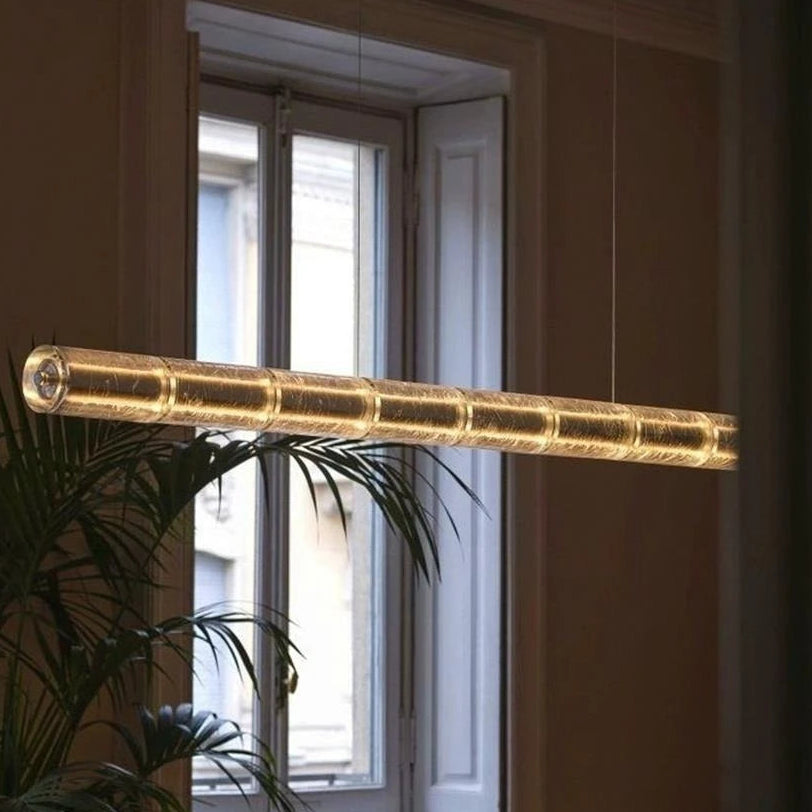 Lyra Linear Flute Glass Chandelier | Celestre