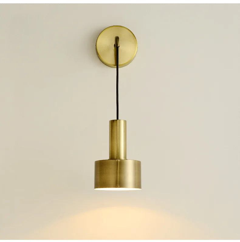 Yarvo Modern Metal Cylinder Pendant Wall Light Gold | Celestre
