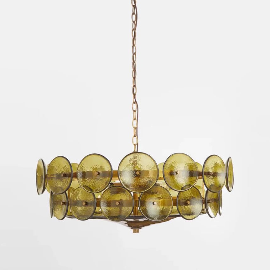 Evian Mid Century Glass Chandelier Green | Celestre