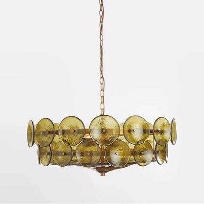 Evian Mid Century Glass Chandelier Green | Celestre
