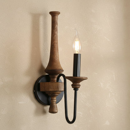 Navo Rustic Wood Spindle Wall Light | Celestre