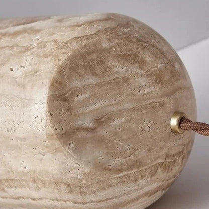 Sova Travertine Halo Table Lamp | Celestre