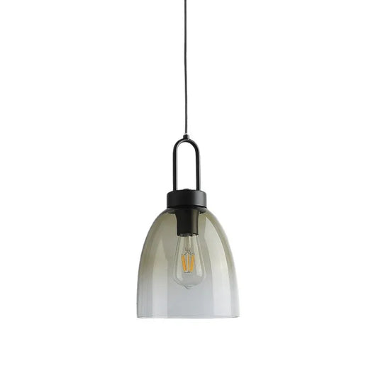 Duvra Nordic Smoked Glass Bell Pendant Light | Celestre