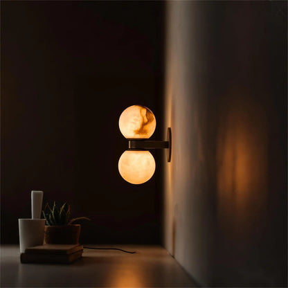 Lysa Alabaster Hourglass Wall Light Ø10cm | Celestre