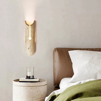 Tira Travertine Cylindrical Slit Wall Light | Celestre