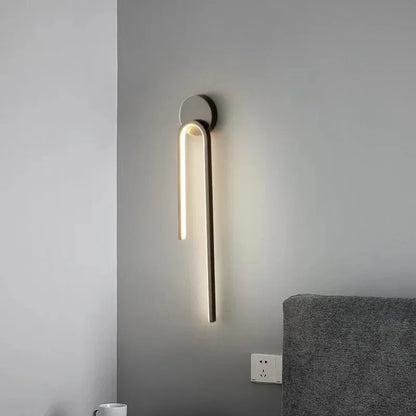 Kesla Modern Aluminium U-Shaped LED Wall Light Black Left | Celestre
