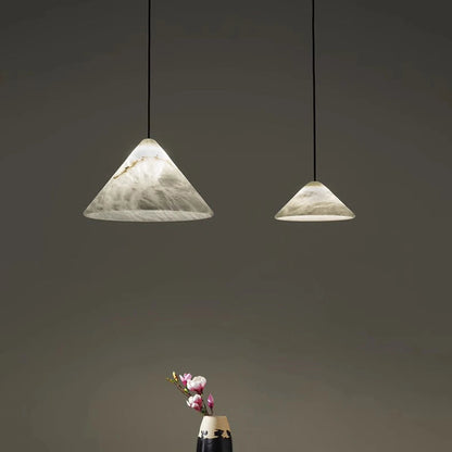 Brix Alabaster Conical Pendant Light | Celestre