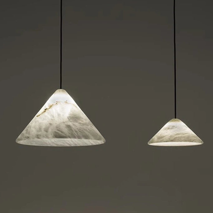 Brix Alabaster Conical Pendant Light | Celestre