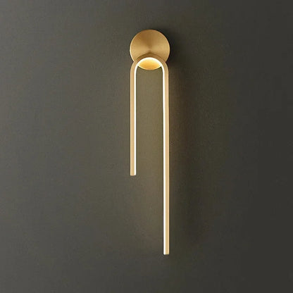 Kesla Modern Aluminium U-Shaped LED Wall Light Gold Pair | Celestre