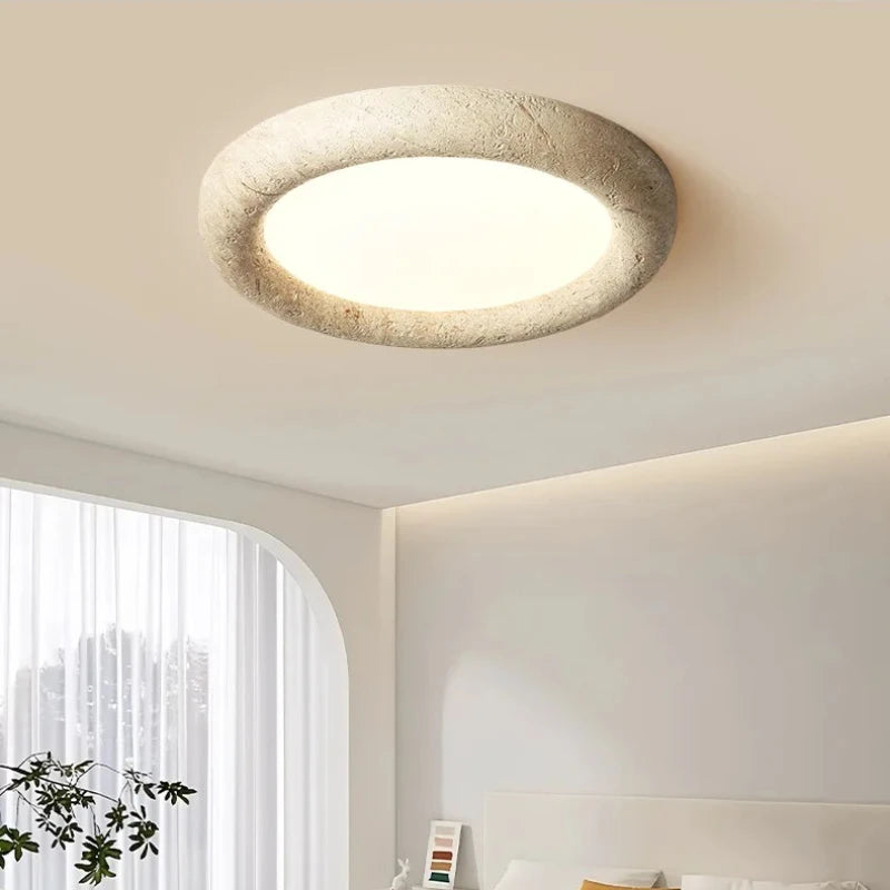Erzo Round Travertine Ceiling Light | Celestre