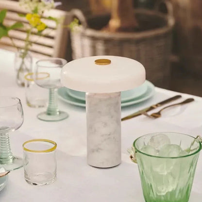 Tren Marble Cylindrical Table Lamp | Celestre
