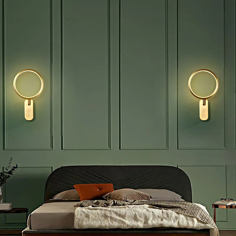 Vesko Minimalist Brass Ring Wall Light | Celestre