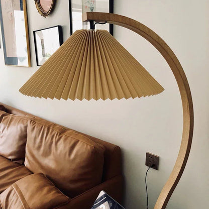 Kera Wooden Arc Floor Lamp Coffee | Celestre