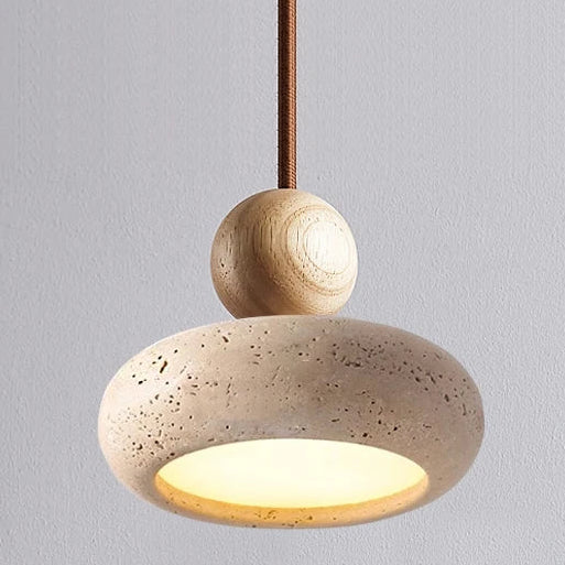 Laro Travertine Stacked Round Pendant Light | Celestre