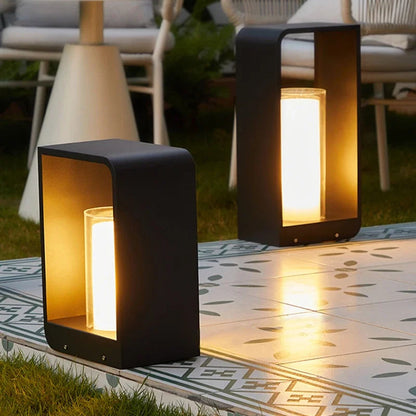Tezri Rectangular Tube Outdoor Floor Lamp | Celestre