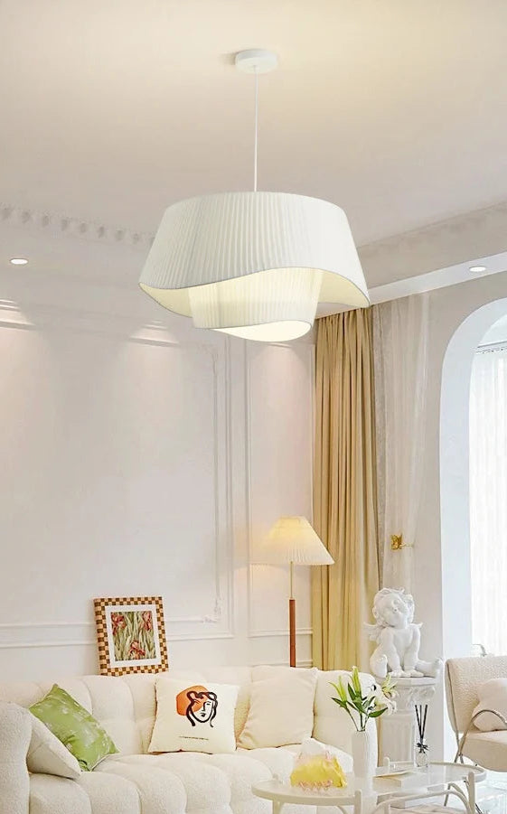 Verla Nordic Fabric Chandelier White | Celestre