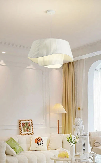 Verla Nordic Fabric Chandelier White | Celestre