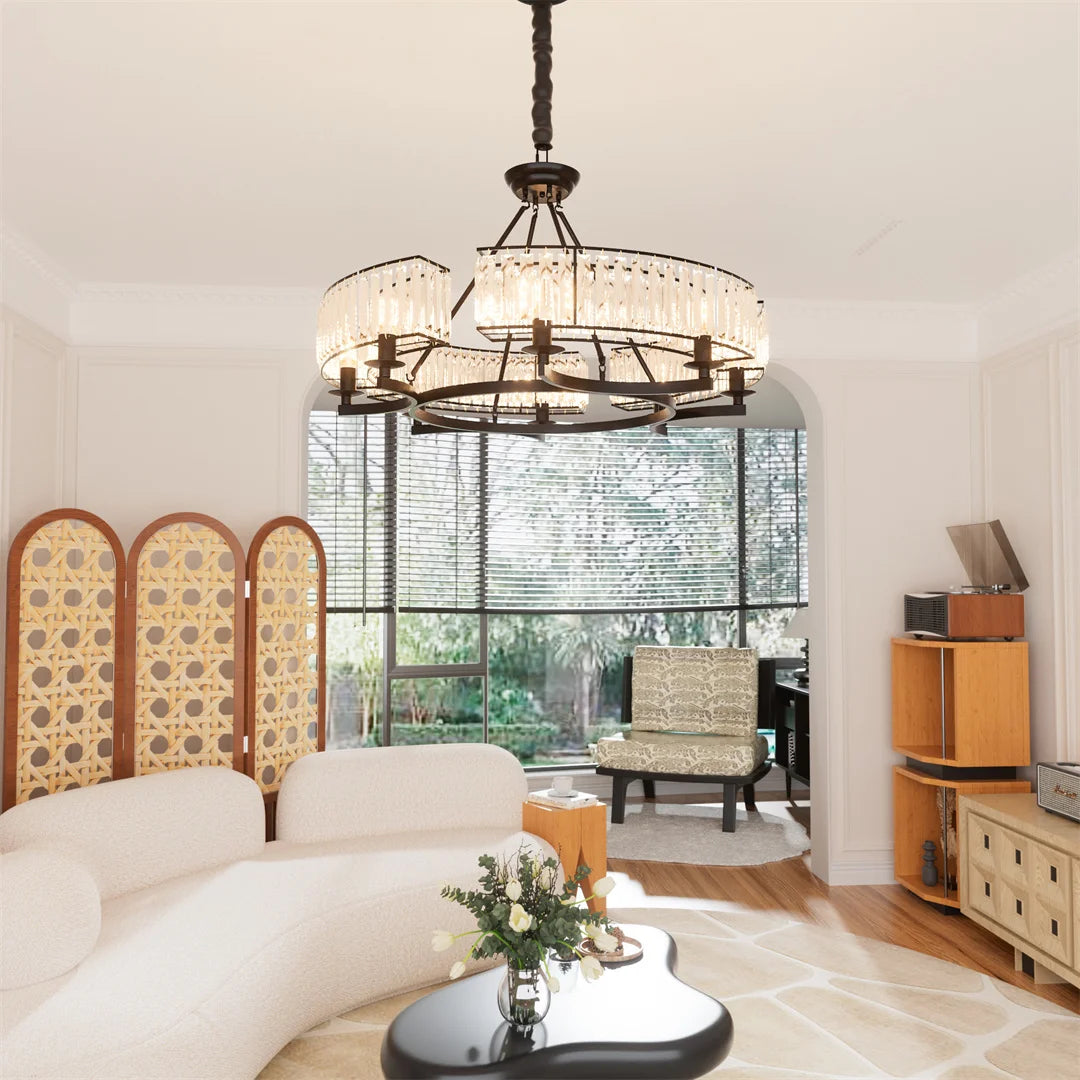 Beor Tiered Crystal Round Chandelier D 60 cm | Celestre