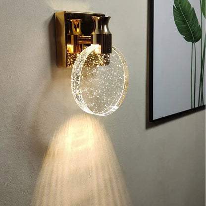 Vexi Crystal Lens Wall Light Gold Small | Celestre