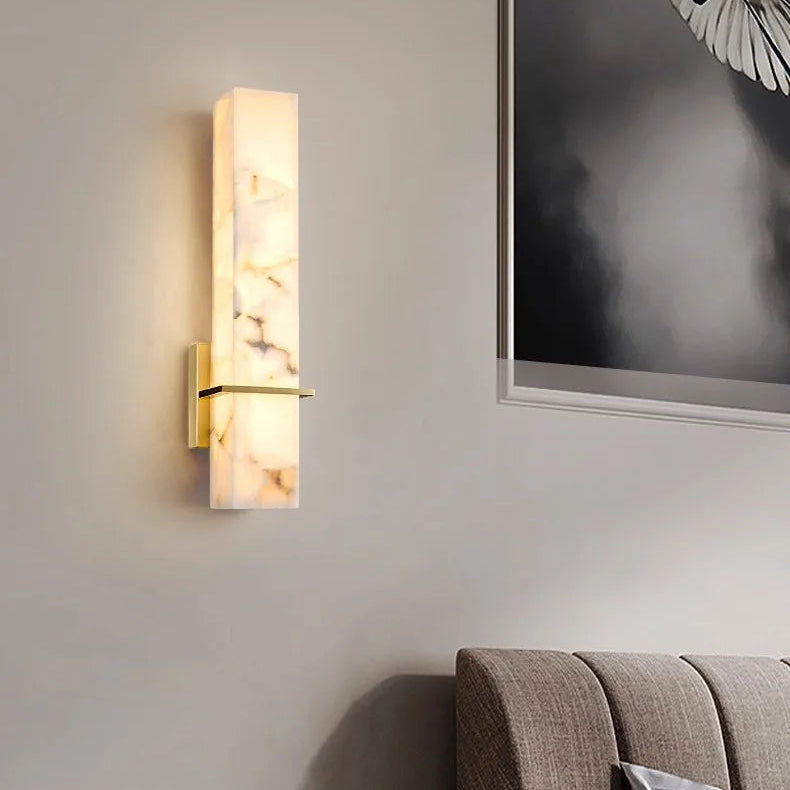 Dela Alabaster Long Rectangular Wall Light | Celestre