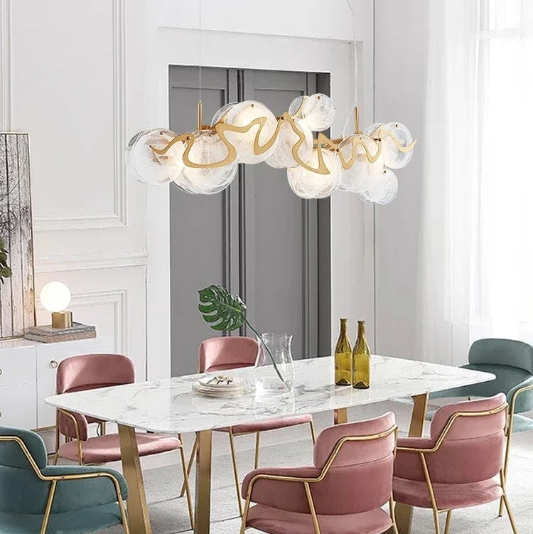 Ravo Long Wave Discs Chandelier White | Celestre