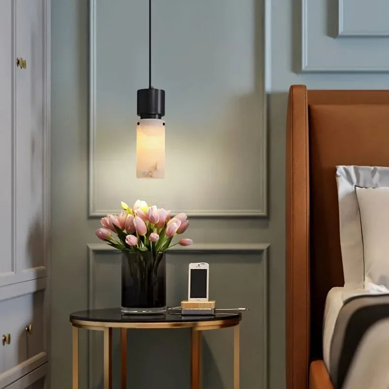 Nexa Marble Cylinder Pendant Light | Celestre