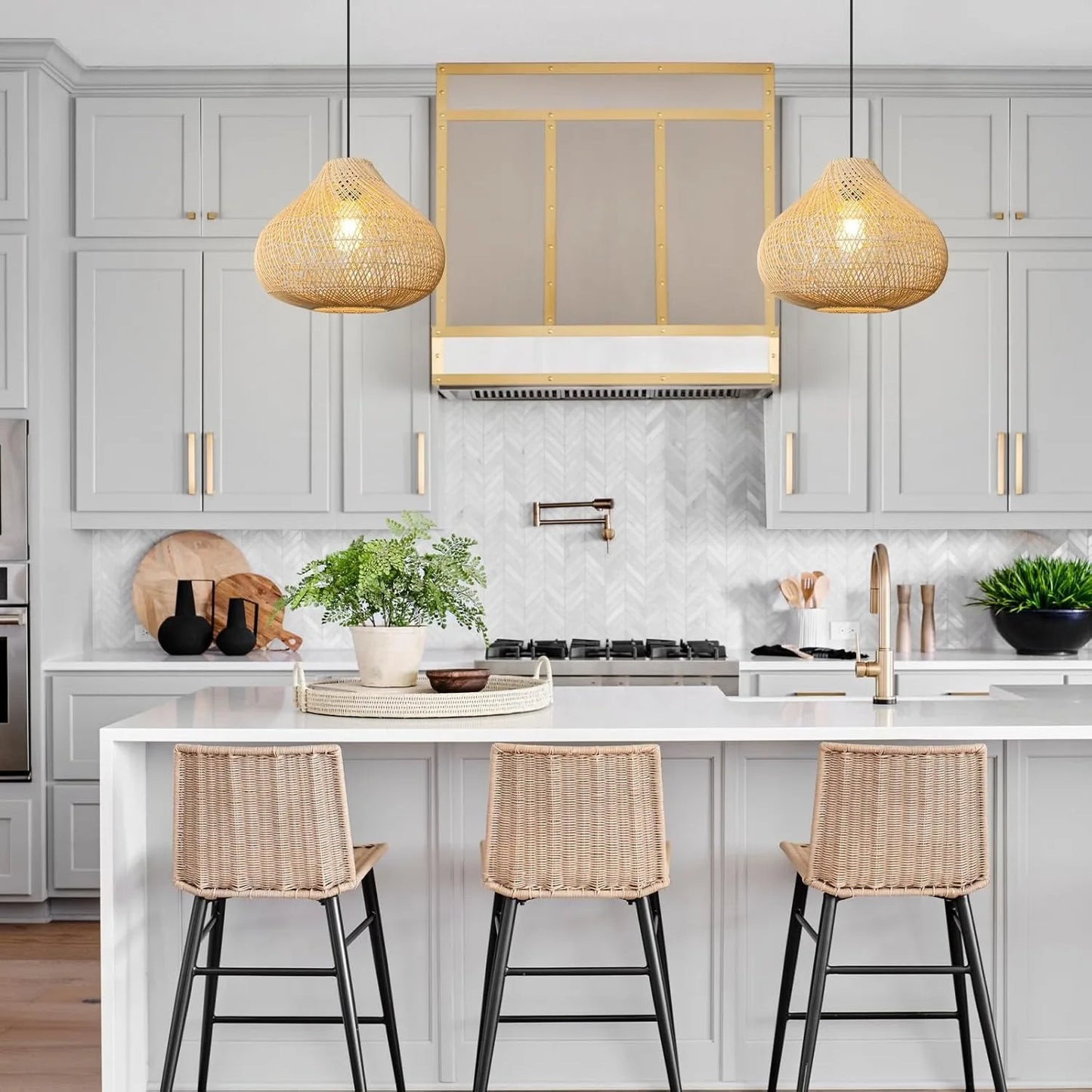 Ivor Wabi-sabi Rattan Pendant Light Beige 60 cm x 45 cm | Celestre