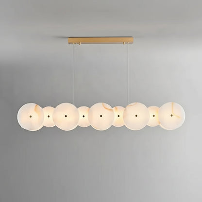 Jyna Alabaster Linear Discs Chandelier L 100 cm | Celestre