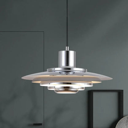 Melo Multi Tiered Disc Pendant Light Silver D 47 cm | Celestre