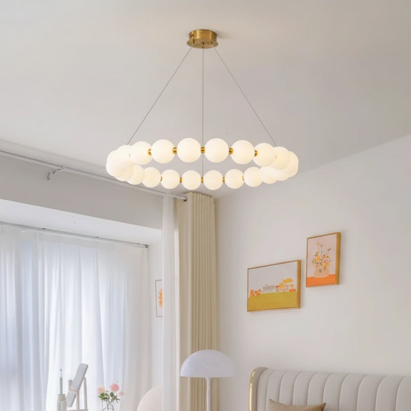 Hera Pearl Necklace Ring Chandelier D 42 cm | Celestre