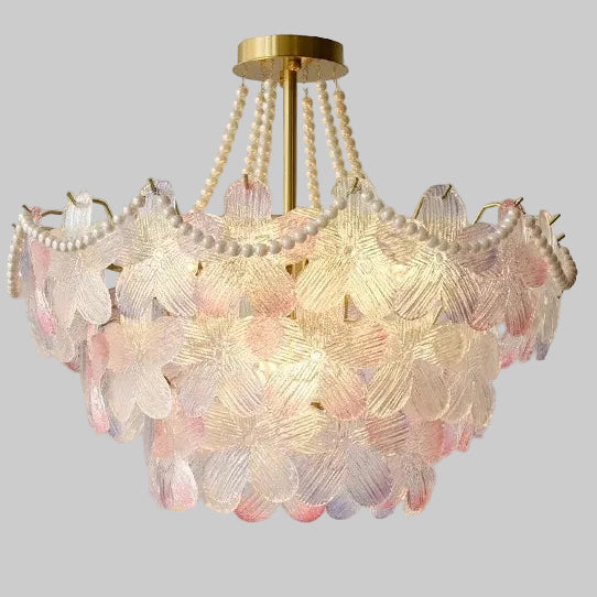 Cale Flower Glass Petal Chandelier D 60 cm x H 52 cm | Celestre