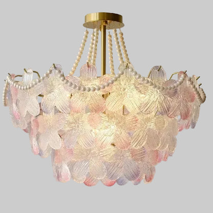 Cale Flower Glass Petal Chandelier D 60 cm x H 52 cm | Celestre