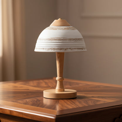 Iren Dome Ceramic Wooden Table Lamp | Celestre