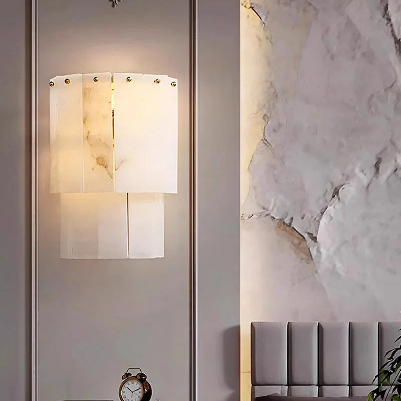 Winza Tiered Alabaster Wall Light | Celestre