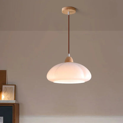 Zela Pumpkin Ribbed Pendant Light White | Celestre