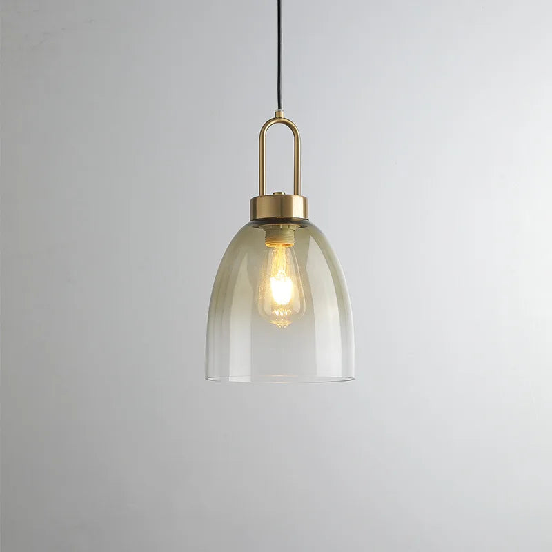 Duvra Nordic Smoked Glass Bell Pendant Light | Celestre