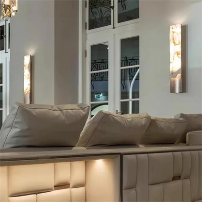 Aris Inset Marble Long Wall Light | Celestre