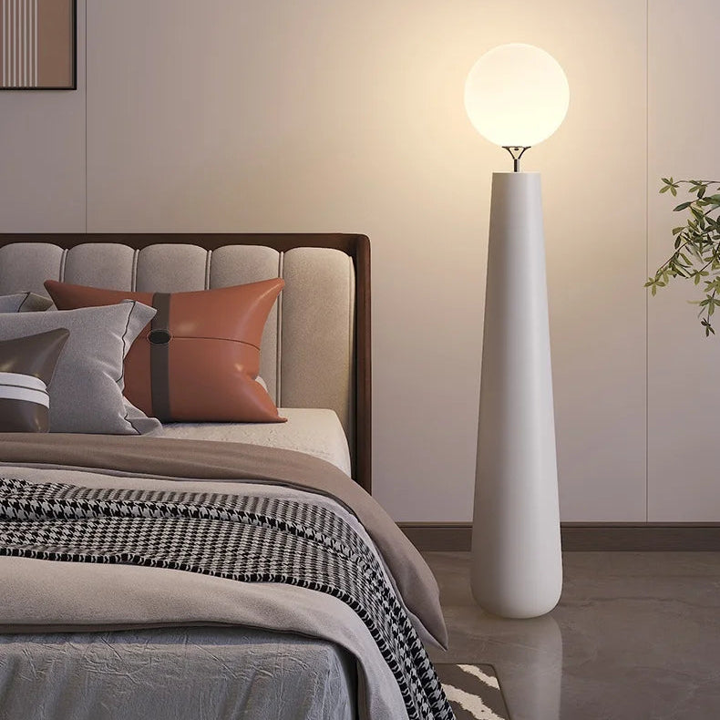 Hely Tapered Floor Lamp White Globe | Celestre