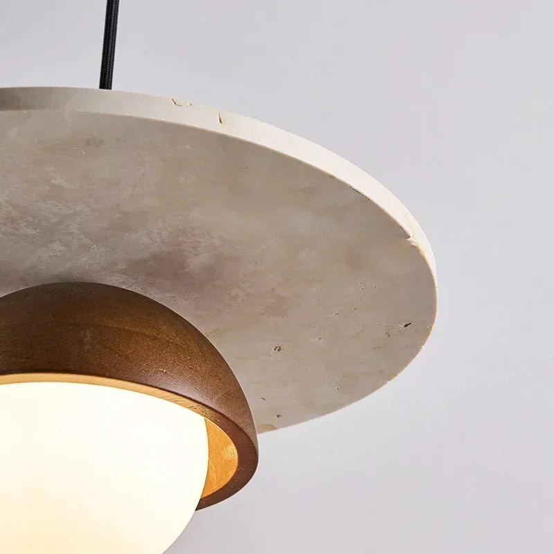 Pila Stacked Travertine Pendant Light | Celestre