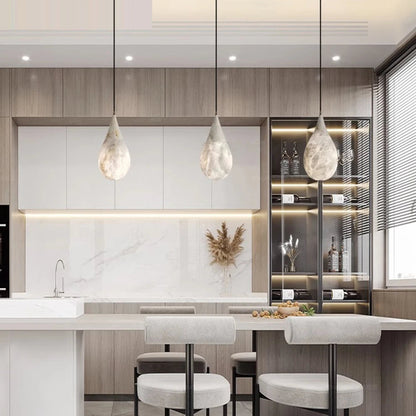 Fyna Alabaster Teardrop Pendant Light | Celestre