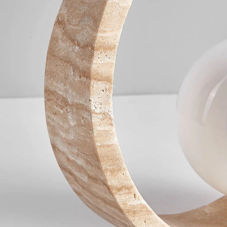 Neli Nordic Travertine Ring Table Lamp | Celestre