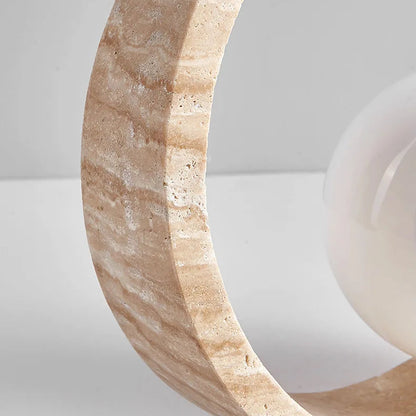 Neli Nordic Travertine Ring Table Lamp | Celestre