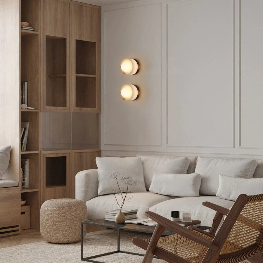 Liri Alabaster Orb Wall Light | Celestre