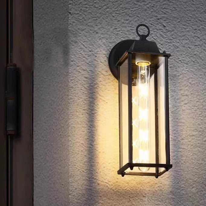 Yilo Rectangular Tubular Outdoor Wall Light Clear | Celestre