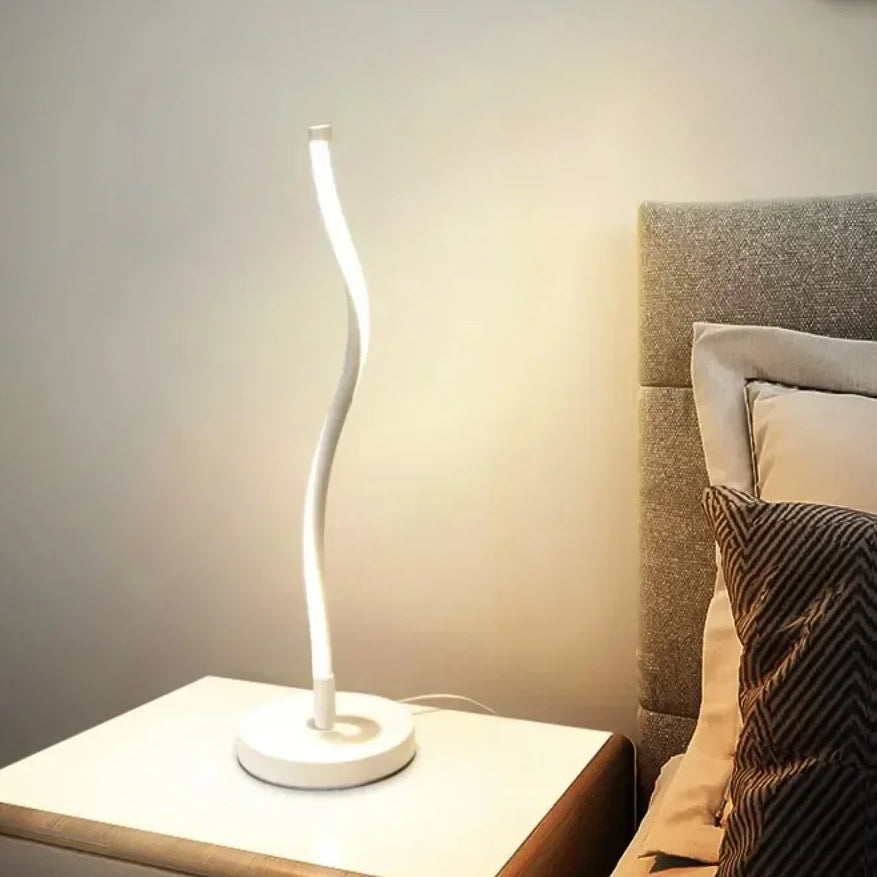 Enra Nordic Curved LED Lamp Table Lamp White | Celestre