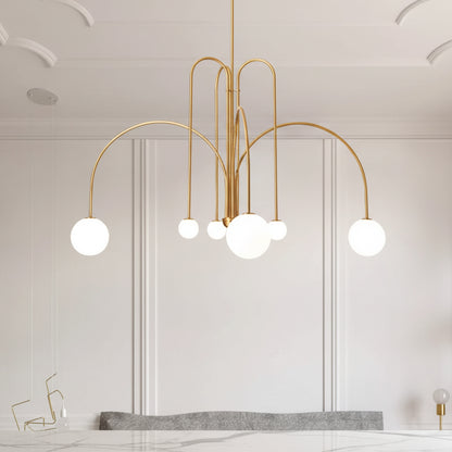 Niva Nordic Swoop-Arm Chandelier Gold D 100 x H 85 | Celestre