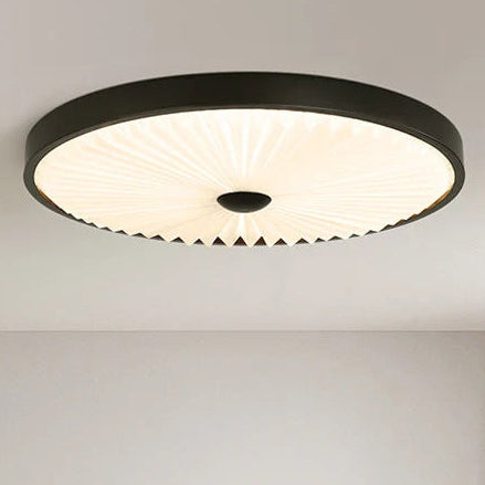 Kivi Round Pleated Ceiling Light Black D 50 cm | Celestre