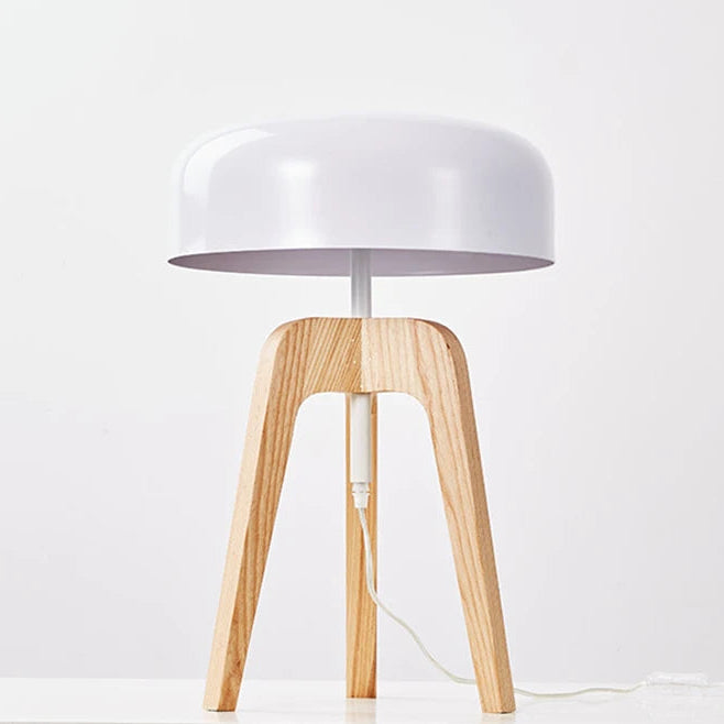 Lory Bell Tripod Table Lamp White- Log Wood | Celestre