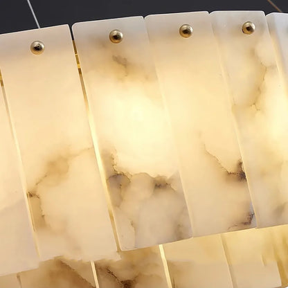 Frilo Round Slab Alabaster Chandelier | Celestre