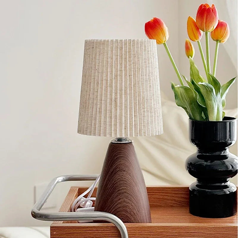 Nelo Pleated Conical Table Lamp | Celestre